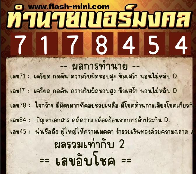 ทำนายเบอร์มงคล 0XX-7178454 ทำนายเบอร์มงคล หมายเลข 093-717845 ทำนายเบอร์มงคล 0XX-7178454 ทำนายเบอร์มงคล หมายเลข 093-717845