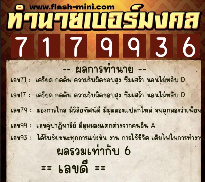 ทำนายเบอร์มงคล 0XX-7179936 ทำนายเบอร์มงคล หมายเลข 060-717993 ทำนายเบอร์มงคล 0XX-7179936 ทำนายเบอร์มงคล หมายเลข 060-717993