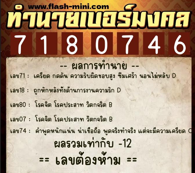 ทำนายเบอร์มงคล 0XX-7180746 ทำนายเบอร์มงคล หมายเลข 082-718074 ทำนายเบอร์มงคล 0XX-7180746 ทำนายเบอร์มงคล หมายเลข 082-718074