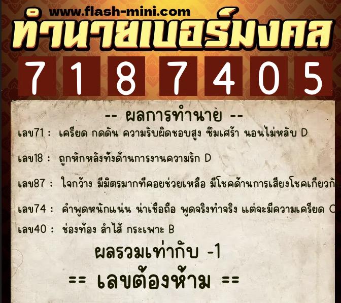 ทำนายเบอร์มงคล 0XX-7187405 ทำนายเบอร์มงคล หมายเลข 090-718740 ทำนายเบอร์มงคล 0XX-7187405 ทำนายเบอร์มงคล หมายเลข 090-718740