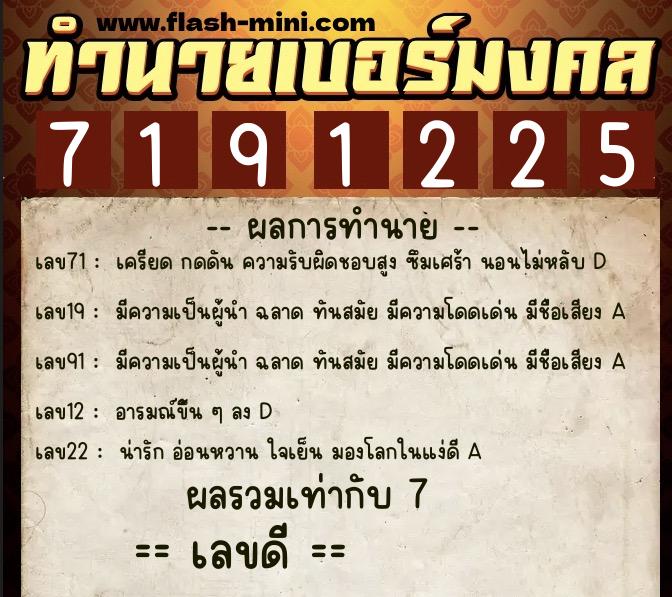 ทำนายเบอร์มงคล 0XX-7191225 ทำนายเบอร์มงคล หมายเลข 062-719122 ทำนายเบอร์มงคล 0XX-7191225 ทำนายเบอร์มงคล หมายเลข 062-719122