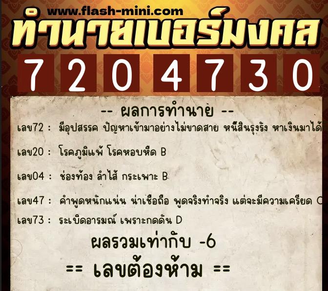 ทำนายเบอร์มงคล 0XX-7204730 ทำนายเบอร์มงคล หมายเลข 098-720473 ทำนายเบอร์มงคล 0XX-7204730 ทำนายเบอร์มงคล หมายเลข 098-720473