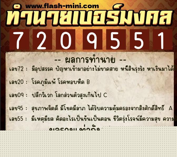 ทำนายเบอร์มงคล 0XX-7209551 ทำนายเบอร์มงคล หมายเลข 062-720955 ทำนายเบอร์มงคล 0XX-7209551 ทำนายเบอร์มงคล หมายเลข 062-720955