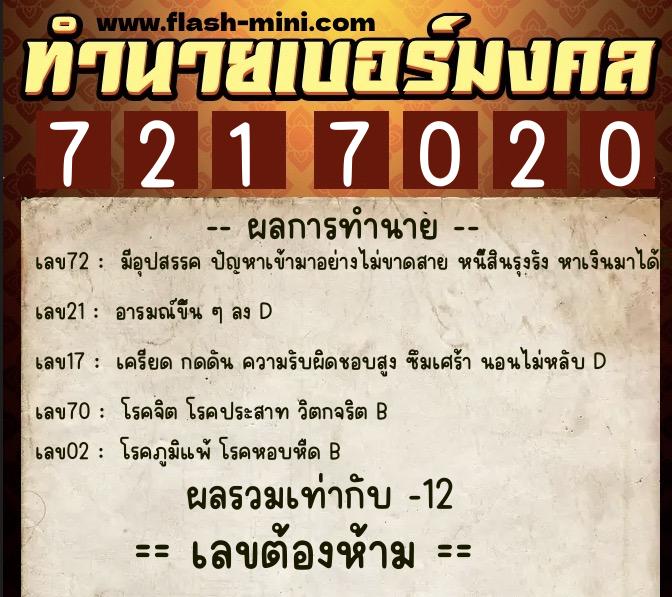 ทำนายเบอร์มงคล 0XX-7217020 ทำนายเบอร์มงคล หมายเลข 096-721702 ทำนายเบอร์มงคล 0XX-7217020 ทำนายเบอร์มงคล หมายเลข 096-721702