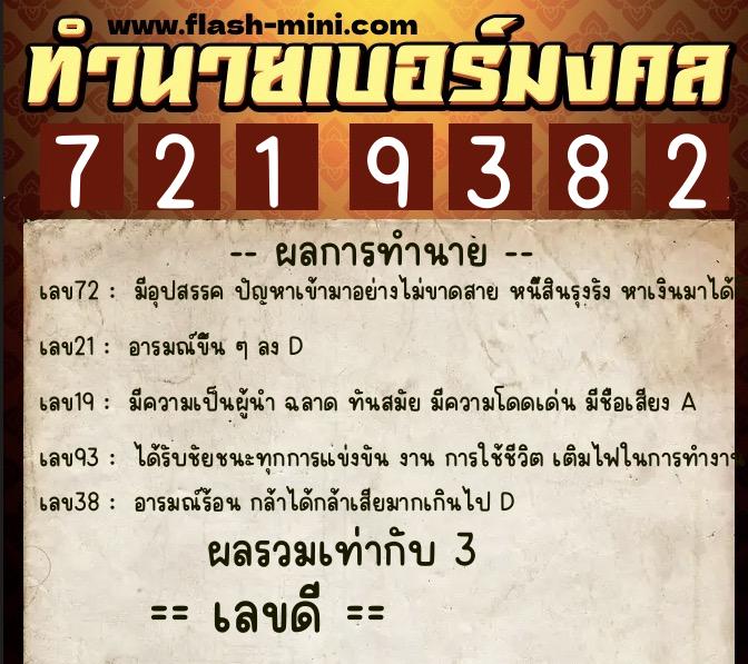 ทำนายเบอร์มงคล 0XX-7219382 ทำนายเบอร์มงคล หมายเลข 083-721938 ทำนายเบอร์มงคล 0XX-7219382 ทำนายเบอร์มงคล หมายเลข 083-721938