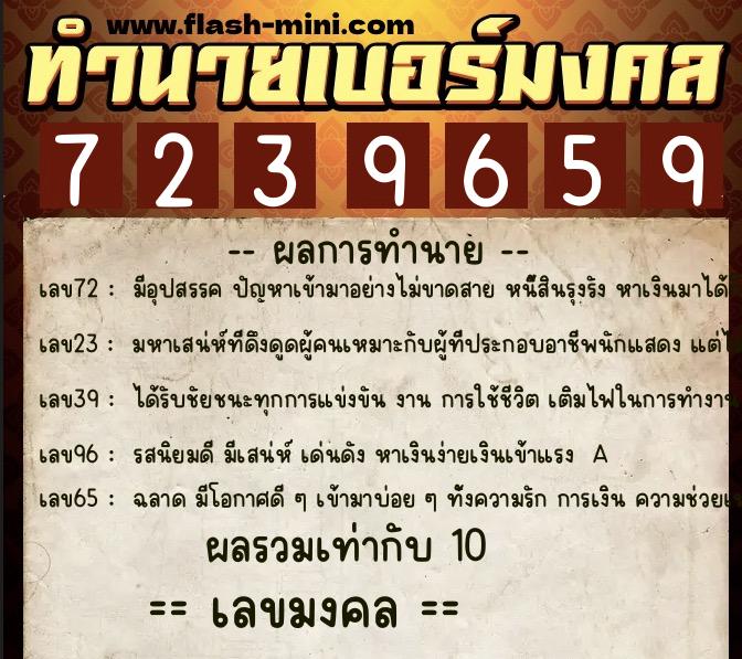 ทำนายเบอร์มงคล 0XX-7239659 ทำนายเบอร์มงคล หมายเลข 098-723965 ทำนายเบอร์มงคล 0XX-7239659 ทำนายเบอร์มงคล หมายเลข 098-723965