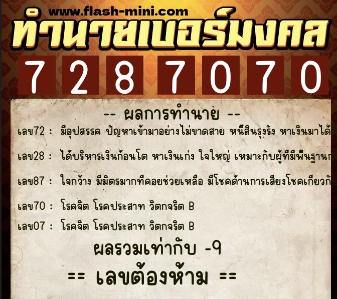 ทำนายเบอร์มงคล 0XX-7287070 ทำนายเบอร์มงคล หมายเลข 065-728707 ทำนายเบอร์มงคล 0XX-7287070 ทำนายเบอร์มงคล หมายเลข 065-728707