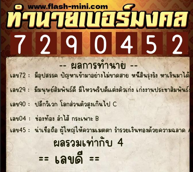 ทำนายเบอร์มงคล 0XX-7290452 ทำนายเบอร์มงคล หมายเลข 060-729045 ทำนายเบอร์มงคล 0XX-7290452 ทำนายเบอร์มงคล หมายเลข 060-729045