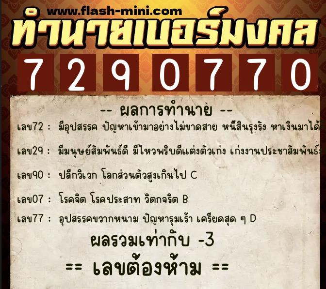 ทำนายเบอร์มงคล 0XX-7290770 ทำนายเบอร์มงคล หมายเลข 065-729077 ทำนายเบอร์มงคล 0XX-7290770 ทำนายเบอร์มงคล หมายเลข 065-729077