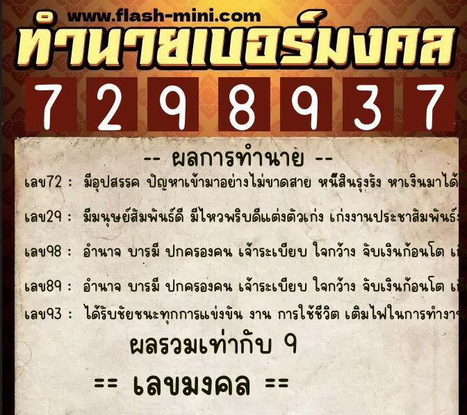 ทำนายเบอร์มงคล 0XX-7298937 ทำนายเบอร์มงคล หมายเลข 064-729893 ทำนายเบอร์มงคล 0XX-7298937 ทำนายเบอร์มงคล หมายเลข 064-729893