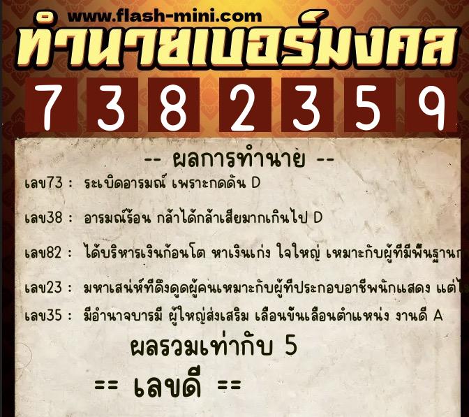 ทำนายเบอร์มงคล 0XX-7382359 ทำนายเบอร์มงคล หมายเลข 089-738235 ทำนายเบอร์มงคล 0XX-7382359 ทำนายเบอร์มงคล หมายเลข 089-738235