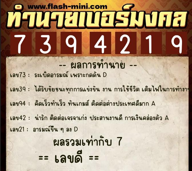 ทำนายเบอร์มงคล 0XX-7394219 ทำนายเบอร์มงคล หมายเลข 068-739421 ทำนายเบอร์มงคล 0XX-7394219 ทำนายเบอร์มงคล หมายเลข 068-739421