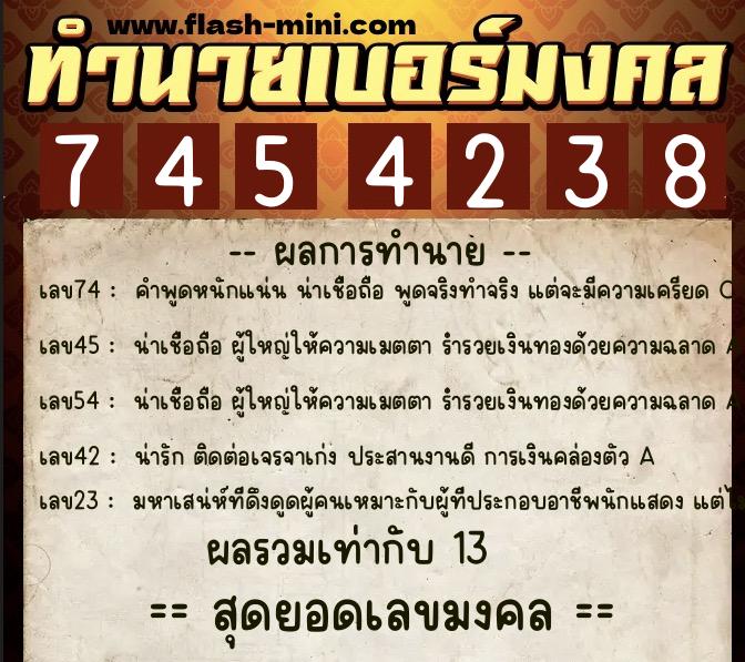 ทำนายเบอร์มงคล 0XX-7454238 ทำนายเบอร์มงคล หมายเลข 060-745423 ทำนายเบอร์มงคล 0XX-7454238 ทำนายเบอร์มงคล หมายเลข 060-745423