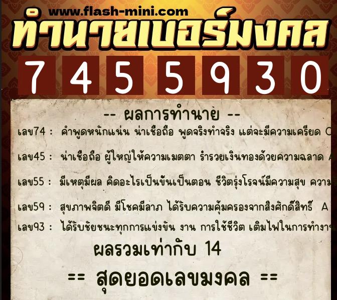 ทำนายเบอร์มงคล 0XX-7455930 ทำนายเบอร์มงคล หมายเลข 062-745593 ทำนายเบอร์มงคล 0XX-7455930 ทำนายเบอร์มงคล หมายเลข 062-745593
