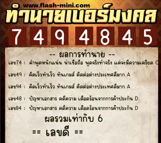 ทำนายเบอร์มงคล 0XX-7494845 ทำนายเบอร์มงคล หมายเลข 099-749484 ทำนายเบอร์มงคล 0XX-7494845 ทำนายเบอร์มงคล หมายเลข 099-749484