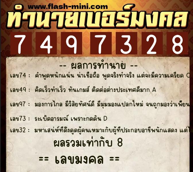 ทำนายเบอร์มงคล 0XX-7497328 ทำนายเบอร์มงคล หมายเลข 060-749732 ทำนายเบอร์มงคล 0XX-7497328 ทำนายเบอร์มงคล หมายเลข 060-749732