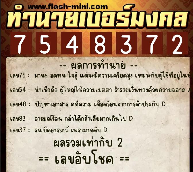 ทำนายเบอร์มงคล 0XX-7548372 ทำนายเบอร์มงคล หมายเลข 067-754837 ทำนายเบอร์มงคล 0XX-7548372 ทำนายเบอร์มงคล หมายเลข 067-754837