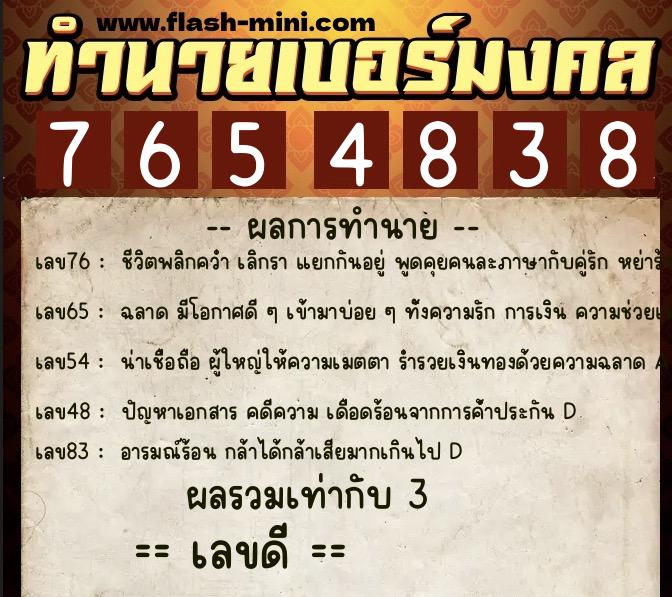 ทำนายเบอร์มงคล 0XX-7654838 ทำนายเบอร์มงคล หมายเลข 099-765483 ทำนายเบอร์มงคล 0XX-7654838 ทำนายเบอร์มงคล หมายเลข 099-765483