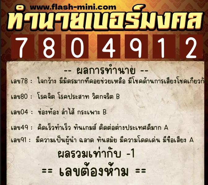 ทำนายเบอร์มงคล 0XX-7804912 ทำนายเบอร์มงคล หมายเลข 083-780491 ทำนายเบอร์มงคล 0XX-7804912 ทำนายเบอร์มงคล หมายเลข 083-780491