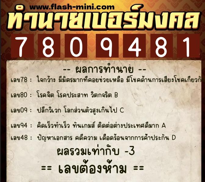 ทำนายเบอร์มงคล 0XX-7809481 ทำนายเบอร์มงคล หมายเลข 063-780948 ทำนายเบอร์มงคล 0XX-7809481 ทำนายเบอร์มงคล หมายเลข 063-780948