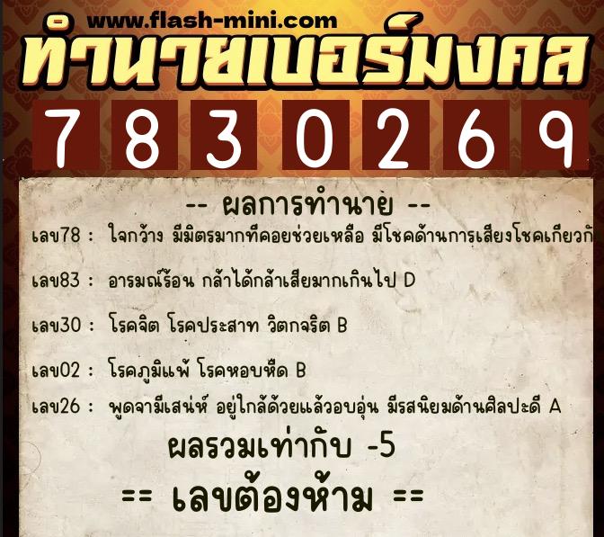 ทำนายเบอร์มงคล 0XX-7830269 ทำนายเบอร์มงคล หมายเลข 094-783026 ทำนายเบอร์มงคล 0XX-7830269 ทำนายเบอร์มงคล หมายเลข 094-783026