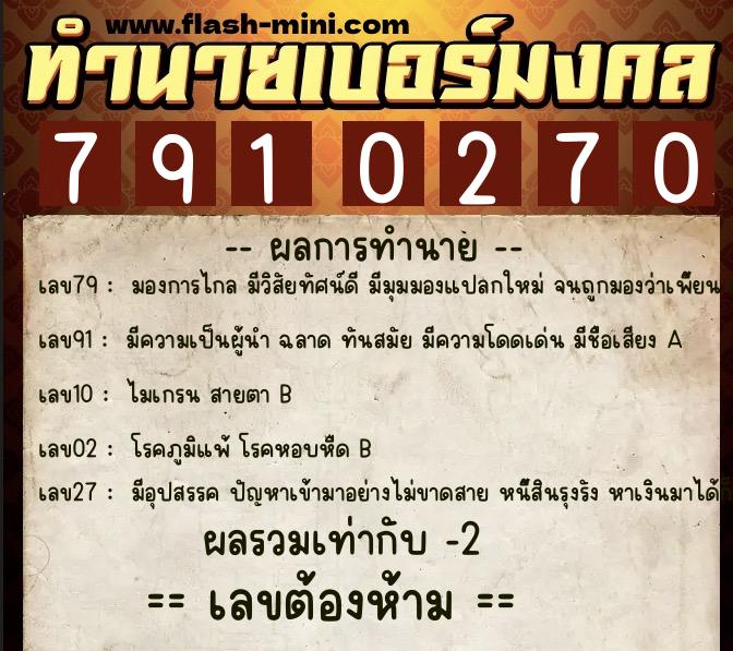 ทำนายเบอร์มงคล 0XX-7910270 ทำนายเบอร์มงคล หมายเลข 096-791027 ทำนายเบอร์มงคล 0XX-7910270 ทำนายเบอร์มงคล หมายเลข 096-791027