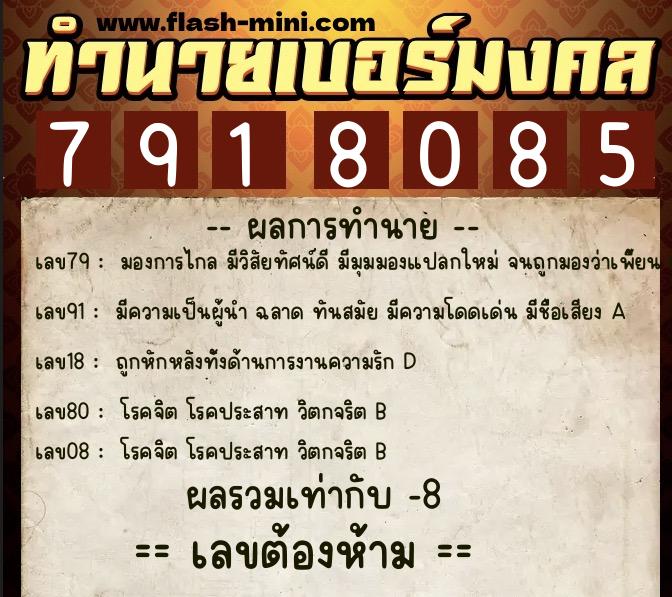 ทำนายเบอร์มงคล 0XX-7918085 ทำนายเบอร์มงคล หมายเลข 060-791808 ทำนายเบอร์มงคล 0XX-7918085 ทำนายเบอร์มงคล หมายเลข 060-791808