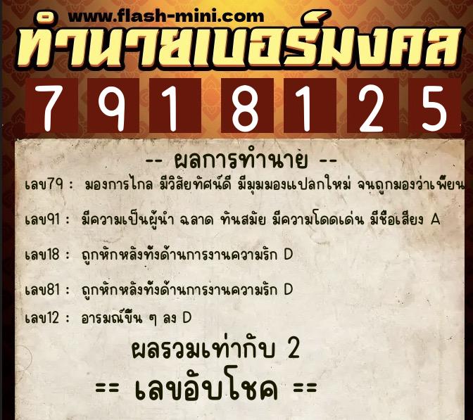 ทำนายเบอร์มงคล 0XX-7918125 ทำนายเบอร์มงคล หมายเลข 095-791812 ทำนายเบอร์มงคล 0XX-7918125 ทำนายเบอร์มงคล หมายเลข 095-791812