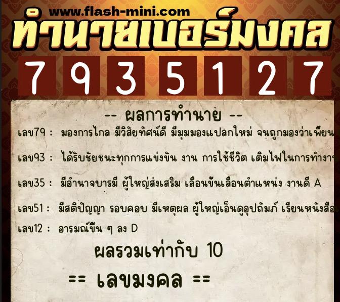 ทำนายเบอร์มงคล 0XX-7935127 ทำนายเบอร์มงคล หมายเลข 068-793512 ทำนายเบอร์มงคล 0XX-7935127 ทำนายเบอร์มงคล หมายเลข 068-793512