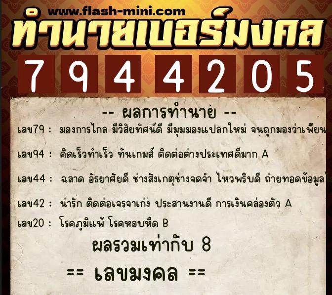 ทำนายเบอร์มงคล 0XX-7944205 ทำนายเบอร์มงคล หมายเลข 088-794420 ทำนายเบอร์มงคล 0XX-7944205 ทำนายเบอร์มงคล หมายเลข 088-794420