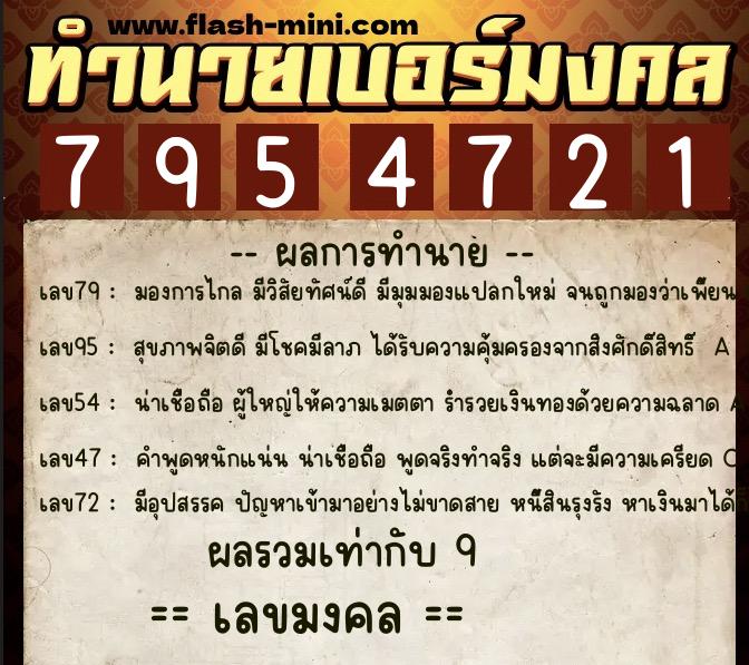 ทำนายเบอร์มงคล 0XX-7954721 ทำนายเบอร์มงคล หมายเลข 061-795472 ทำนายเบอร์มงคล 0XX-7954721 ทำนายเบอร์มงคล หมายเลข 061-795472