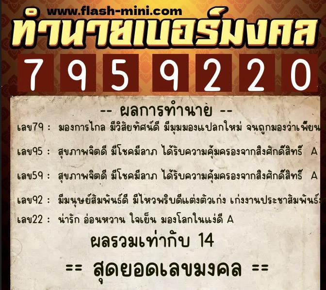 ทำนายเบอร์มงคล 0XX-7959220 ทำนายเบอร์มงคล หมายเลข 098-795922 ทำนายเบอร์มงคล 0XX-7959220 ทำนายเบอร์มงคล หมายเลข 098-795922
