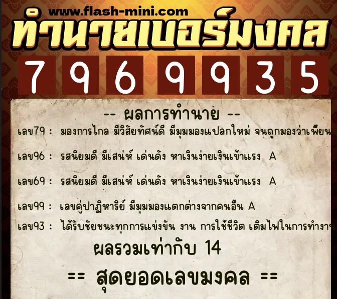 ทำนายเบอร์มงคล 0XX-7969935 ทำนายเบอร์มงคล หมายเลข 095-796993 ทำนายเบอร์มงคล 0XX-7969935 ทำนายเบอร์มงคล หมายเลข 095-796993