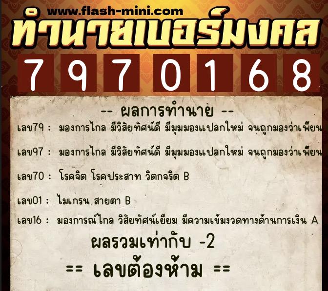 ทำนายเบอร์มงคล 0XX-7970168 ทำนายเบอร์มงคล หมายเลข 062-797016 ทำนายเบอร์มงคล 0XX-7970168 ทำนายเบอร์มงคล หมายเลข 062-797016