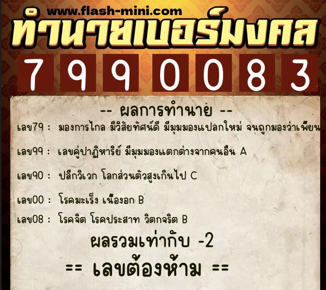 ทำนายเบอร์มงคล 0XX-7990083 ทำนายเบอร์มงคล หมายเลข 062-799008 ทำนายเบอร์มงคล 0XX-7990083 ทำนายเบอร์มงคล หมายเลข 062-799008