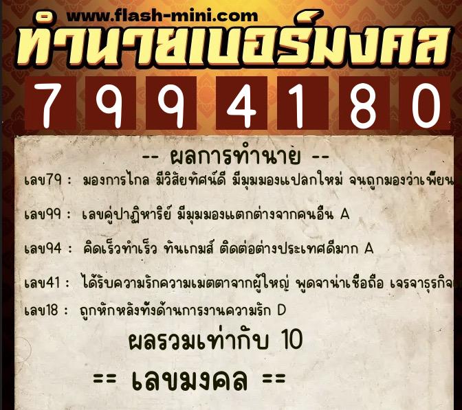 ทำนายเบอร์มงคล 0XX-7994180 ทำนายเบอร์มงคล หมายเลข 081-799418 ทำนายเบอร์มงคล 0XX-7994180 ทำนายเบอร์มงคล หมายเลข 081-799418