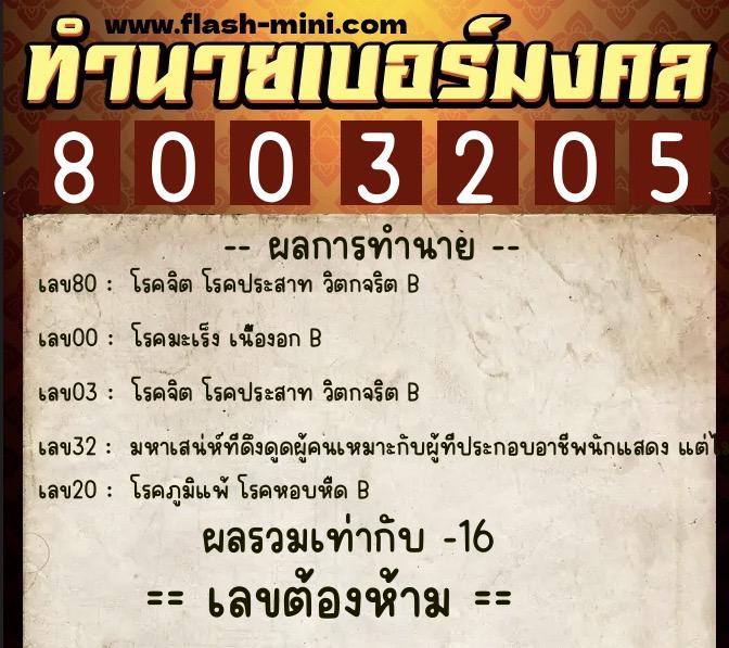 ทำนายเบอร์มงคล 0XX-8003205 ทำนายเบอร์มงคล หมายเลข 069-800320 ทำนายเบอร์มงคล 0XX-8003205 ทำนายเบอร์มงคล หมายเลข 069-800320