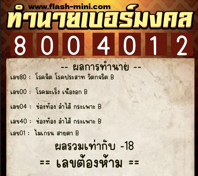 ทำนายเบอร์มงคล 0XX-8004012 ทำนายเบอร์มงคล หมายเลข 088-800401 ทำนายเบอร์มงคล 0XX-8004012 ทำนายเบอร์มงคล หมายเลข 088-800401