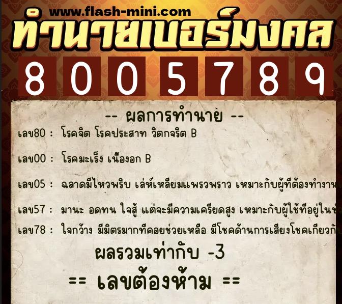 ทำนายเบอร์มงคล 0XX-8005789 ทำนายเบอร์มงคล หมายเลข 086-800578 ทำนายเบอร์มงคล 0XX-8005789 ทำนายเบอร์มงคล หมายเลข 086-800578