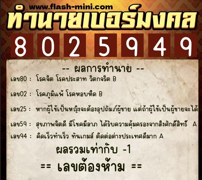 ทำนายเบอร์มงคล 0XX-8025949 ทำนายเบอร์มงคล หมายเลข 067-802594 ทำนายเบอร์มงคล 0XX-8025949 ทำนายเบอร์มงคล หมายเลข 067-802594