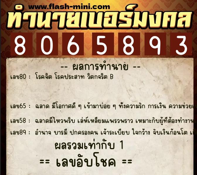ทำนายเบอร์มงคล 0XX-8065893 ทำนายเบอร์มงคล หมายเลข 063-806589 ทำนายเบอร์มงคล 0XX-8065893 ทำนายเบอร์มงคล หมายเลข 063-806589