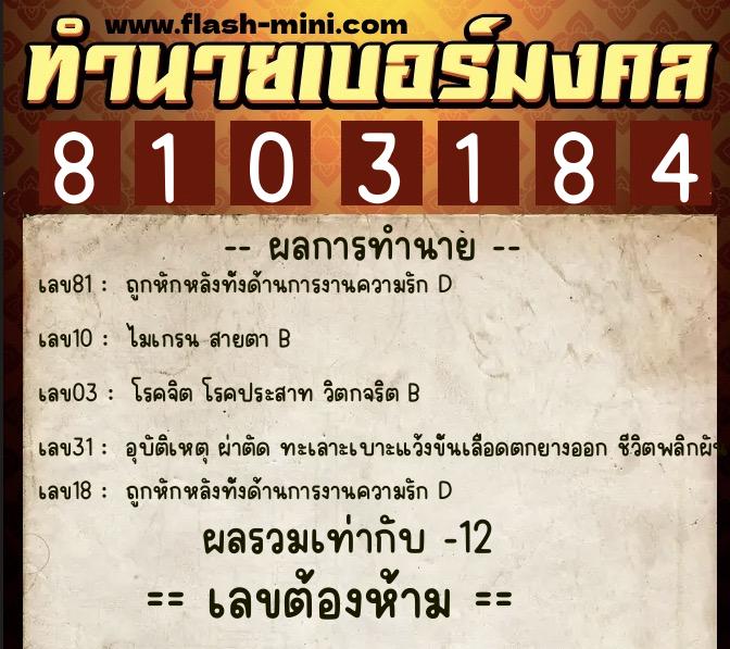 ทำนายเบอร์มงคล 0XX-8103184 ทำนายเบอร์มงคล หมายเลข 067-810318 ทำนายเบอร์มงคล 0XX-8103184 ทำนายเบอร์มงคล หมายเลข 067-810318