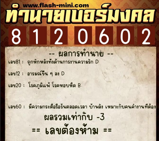 ทำนายเบอร์มงคล 0XX-8120602 ทำนายเบอร์มงคล หมายเลข 064-812060 ทำนายเบอร์มงคล 0XX-8120602 ทำนายเบอร์มงคล หมายเลข 064-812060