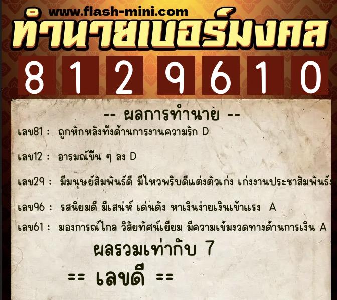 ทำนายเบอร์มงคล 0XX-8129610 ทำนายเบอร์มงคล หมายเลข 098-812961 ทำนายเบอร์มงคล 0XX-8129610 ทำนายเบอร์มงคล หมายเลข 098-812961