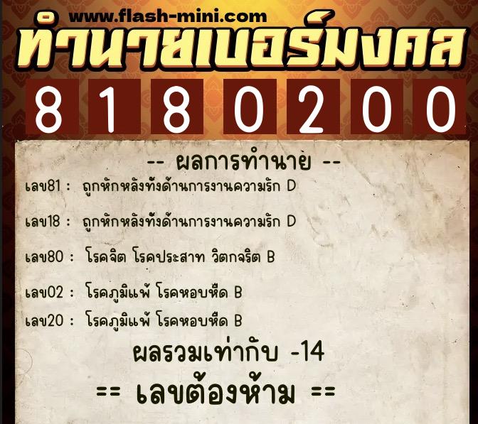 ทำนายเบอร์มงคล 0XX-8180200 ทำนายเบอร์มงคล หมายเลข 091-818020 ทำนายเบอร์มงคล 0XX-8180200 ทำนายเบอร์มงคล หมายเลข 091-818020