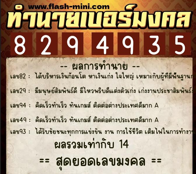 ทำนายเบอร์มงคล 0XX-8294935 ทำนายเบอร์มงคล หมายเลข 062-829493 ทำนายเบอร์มงคล 0XX-8294935 ทำนายเบอร์มงคล หมายเลข 062-829493