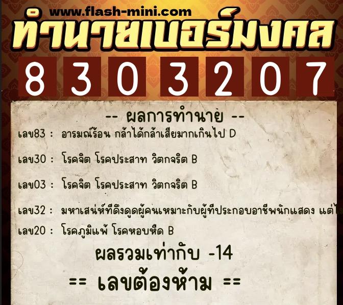 ทำนายเบอร์มงคล 0XX-8303207 ทำนายเบอร์มงคล หมายเลข 098-830320 ทำนายเบอร์มงคล 0XX-8303207 ทำนายเบอร์มงคล หมายเลข 098-830320