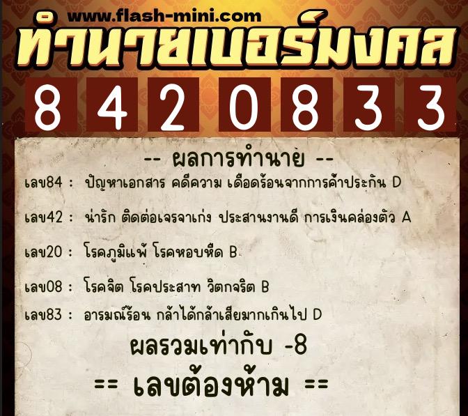 ทำนายเบอร์มงคล 0XX-8420833 ทำนายเบอร์มงคล หมายเลข 082-842083 ทำนายเบอร์มงคล 0XX-8420833 ทำนายเบอร์มงคล หมายเลข 082-842083