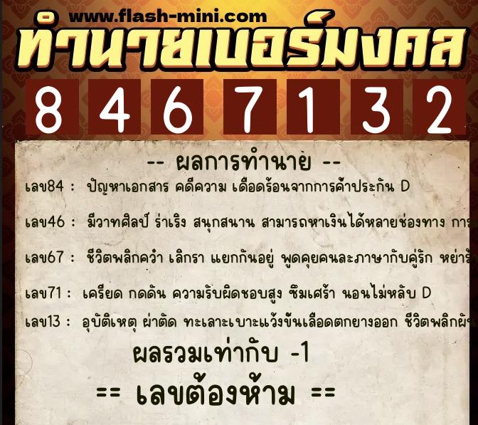 ทำนายเบอร์มงคล 0XX-8467132 ทำนายเบอร์มงคล หมายเลข 094-846713 ทำนายเบอร์มงคล 0XX-8467132 ทำนายเบอร์มงคล หมายเลข 094-846713
