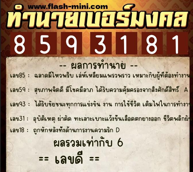 ทำนายเบอร์มงคล 0XX-8593181 ทำนายเบอร์มงคล หมายเลข 086-859318 ทำนายเบอร์มงคล 0XX-8593181 ทำนายเบอร์มงคล หมายเลข 086-859318
